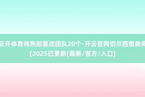 云开体育纯熟部篡改团队20个-开云官网切尔西赞助商(2025已更新(最新/官方/入口)