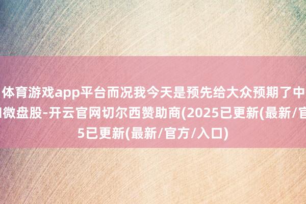 体育游戏app平台而况我今天是预先给大众预期了中证2000和微盘股-开云官网切尔西赞助商(2025已更新(最新/官方/入口)