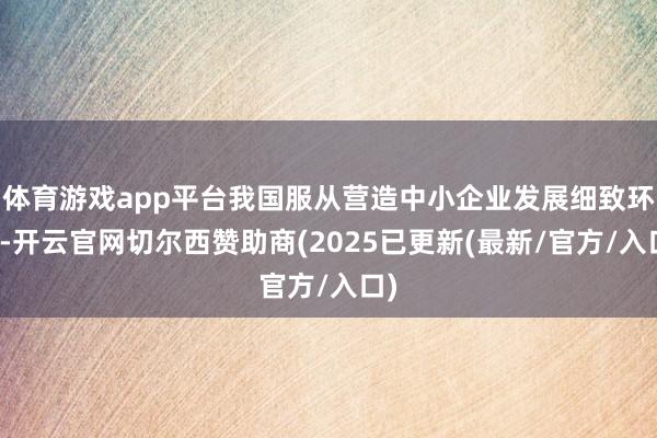 体育游戏app平台我国服从营造中小企业发展细致环境-开云官网切尔西赞助商(2025已更新(最新/官方/入口)