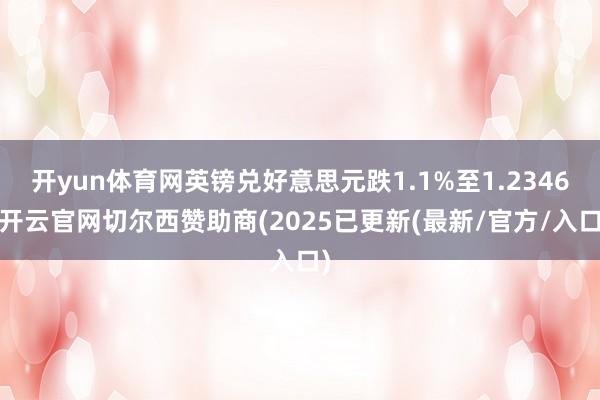 开yun体育网英镑兑好意思元跌1.1%至1.2346-开云官网切尔西赞助商(2025已更新(最新/官方/入口)