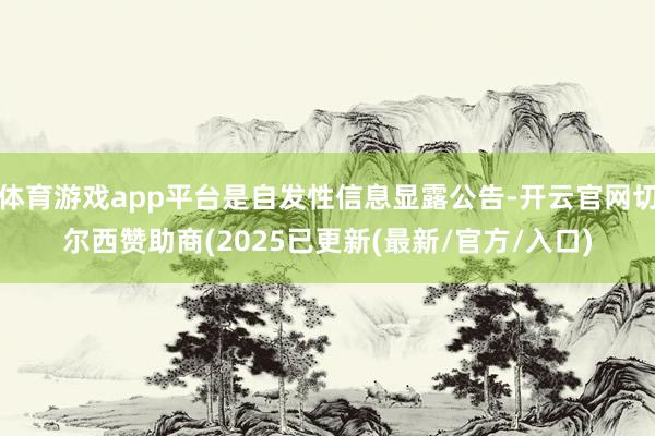 体育游戏app平台是自发性信息显露公告-开云官网切尔西赞助商(2025已更新(最新/官方/入口)