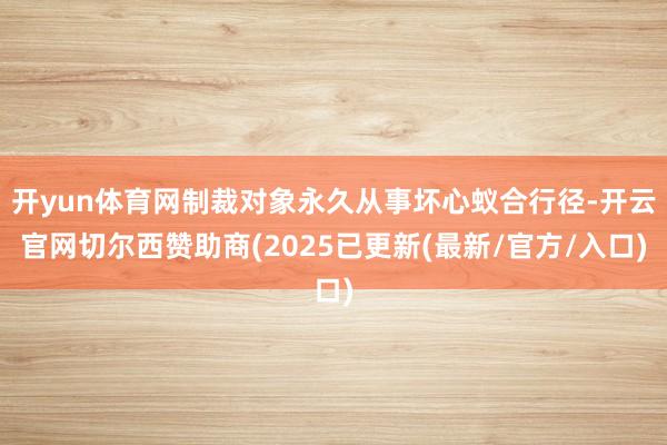 开yun体育网制裁对象永久从事坏心蚁合行径-开云官网切尔西赞助商(2025已更新(最新/官方/入口)